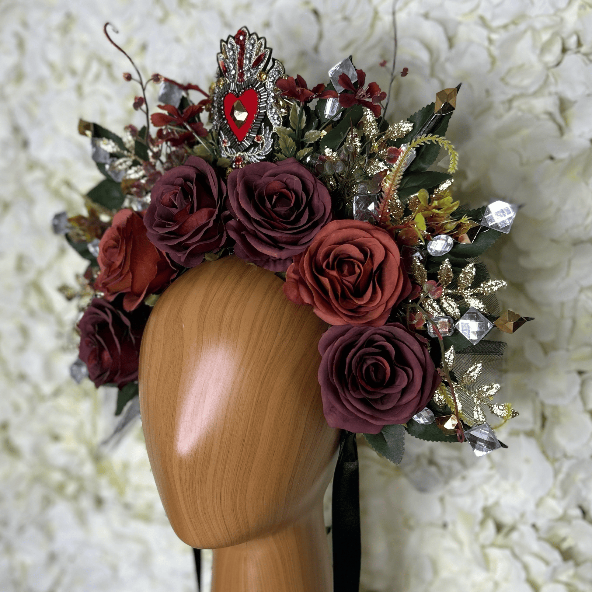 Day of the Dead Sacred Heart Headband - Red Day of the Dead Sacred Heart Headband - Red