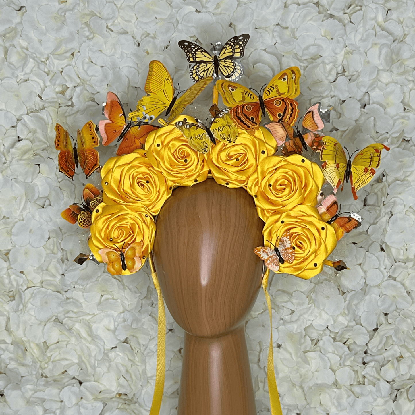 Day of the Dead Yellow Butterflies Headband Day of the Dead Yellow Butterflies Headband