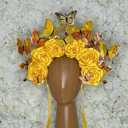 Day of the Dead Yellow Butterflies Headband Day of the Dead Yellow Butterflies Headband