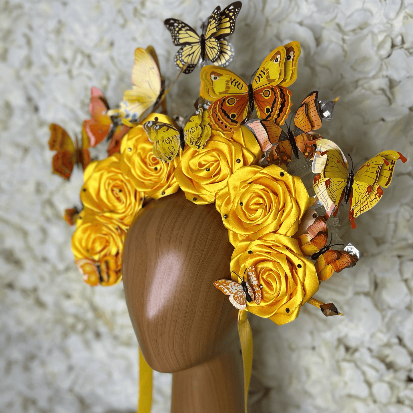 Day of the Dead Yellow Butterflies Headband Day of the Dead Yellow Butterflies Headband