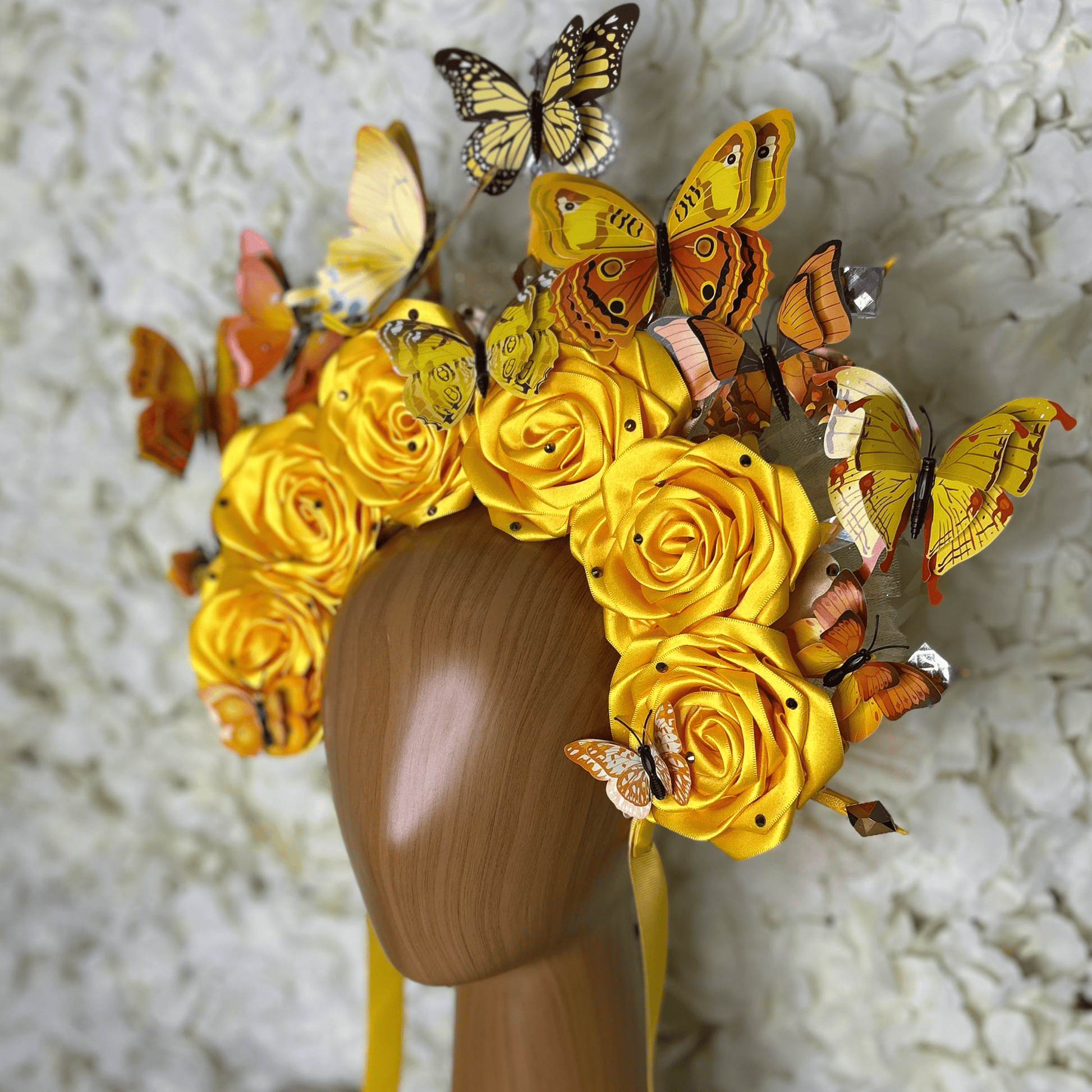 Day of the Dead Yellow Butterflies Headband Day of the Dead Yellow Butterflies Headband