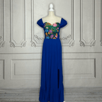 Dropped Shoulder Mexican Maxi Dress - Zinia Dropped Shoulder Mexican Maxi Dress - Zinia