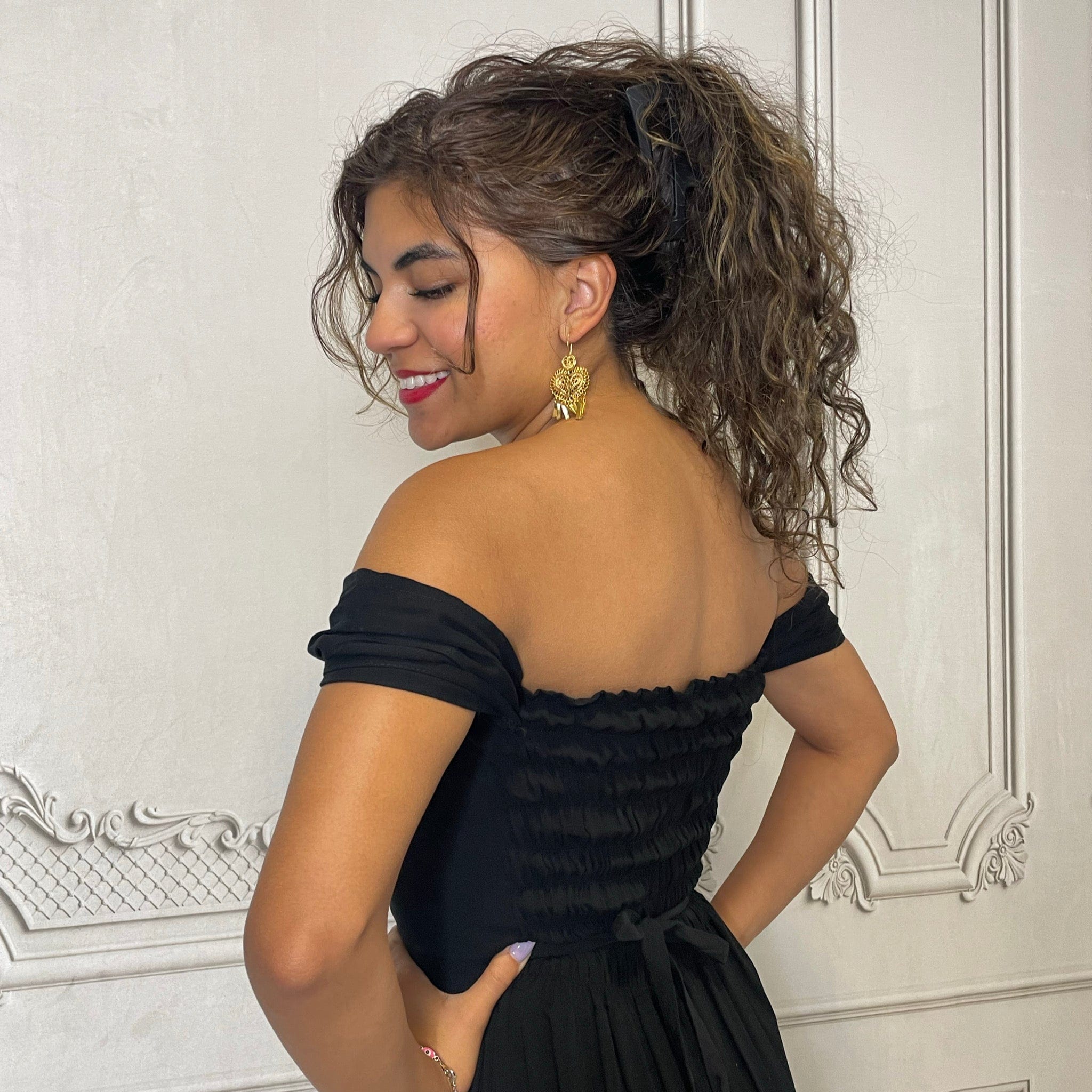 Dropped Shoulder Mexican Maxi Dress - Zinia