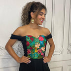 Dropped Shoulder Mexican Maxi Dress - Zinia