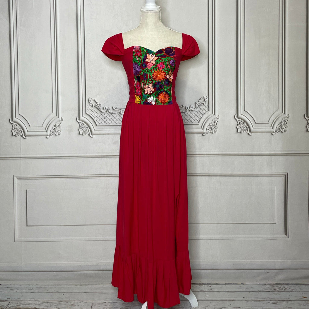 Dropped Shoulder Mexican Maxi Dress - Zinia