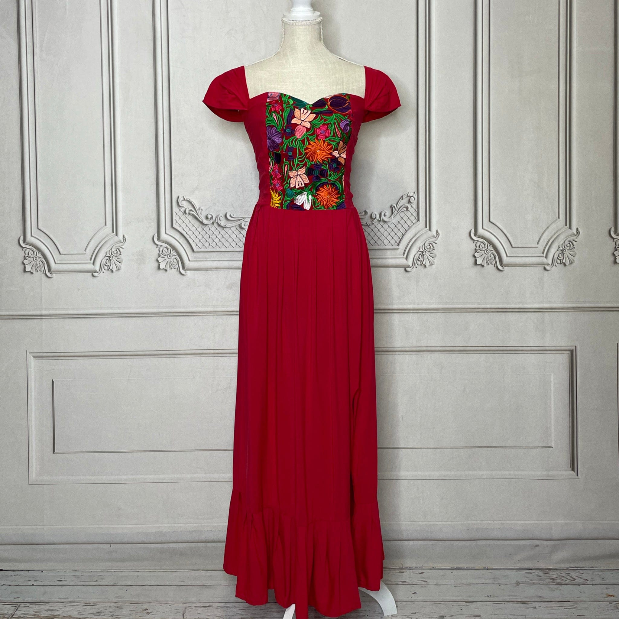 Dropped Shoulder Mexican Maxi Dress - Zinia