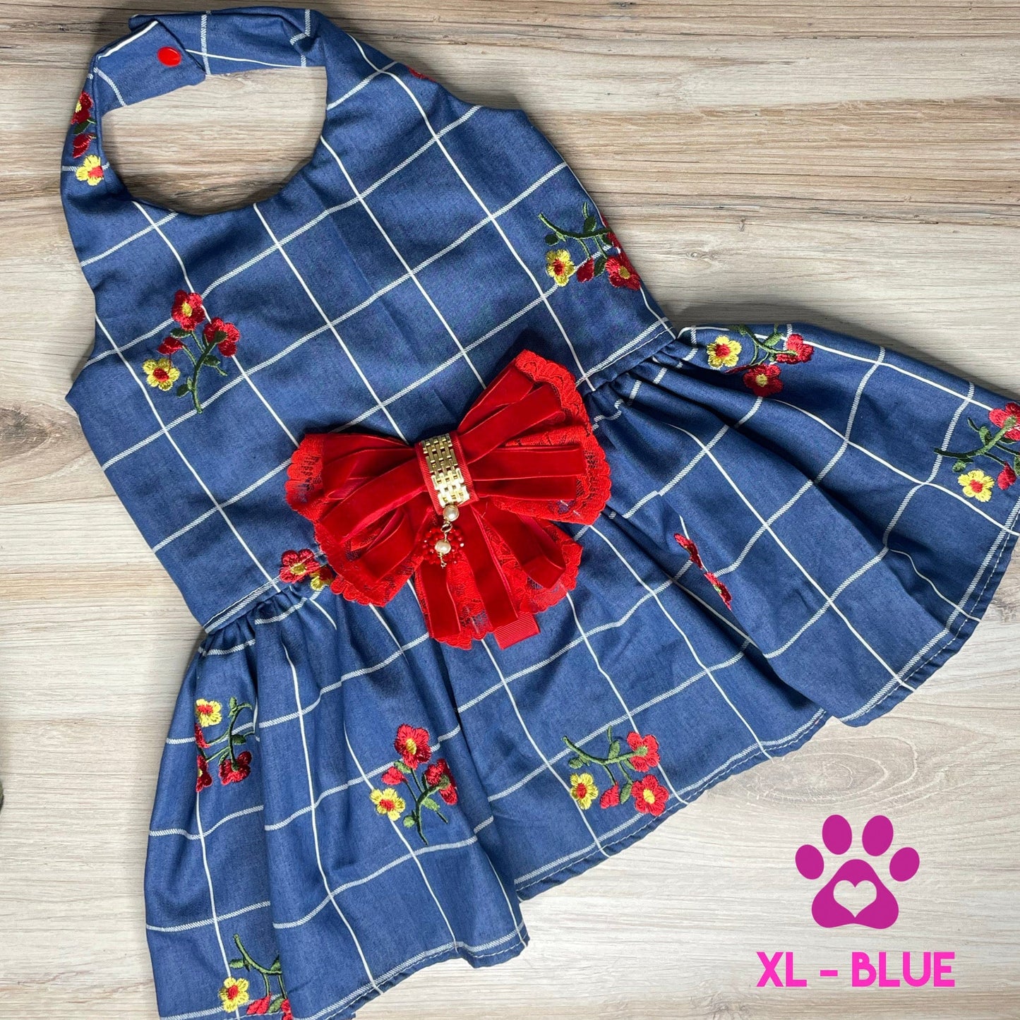 Embroidered Dog Dress