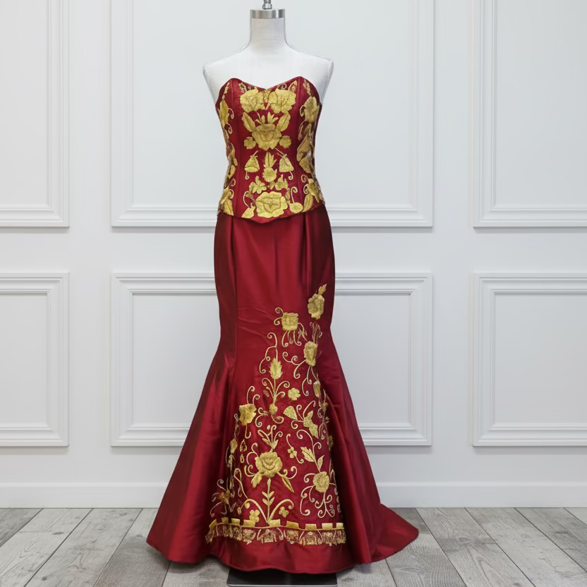 Embroidered Mexican Evening Charra Dress Embroidered Mexican Evening Charra Dress