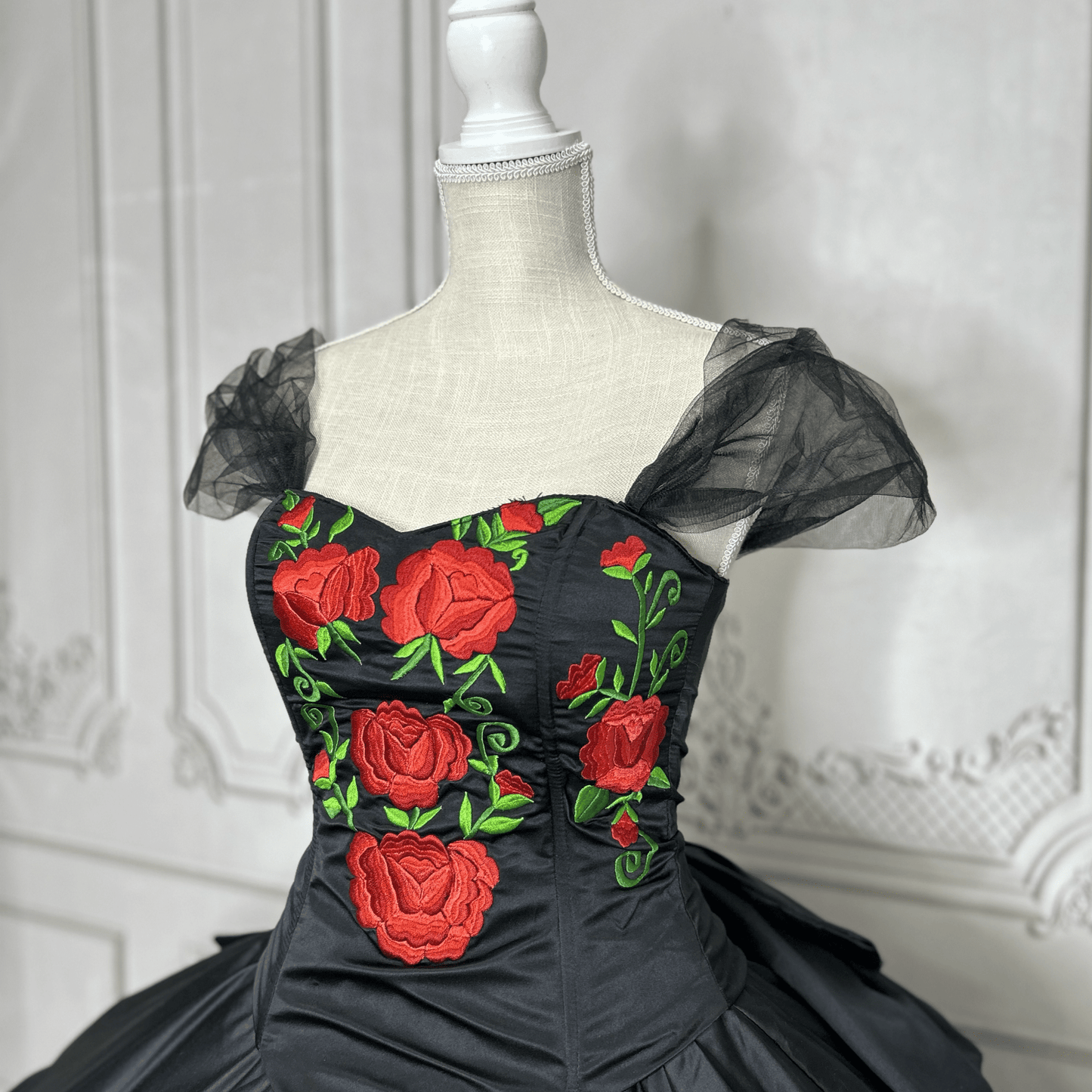 Embroidered Mexican Quinceanera Dress - Lucky Rose