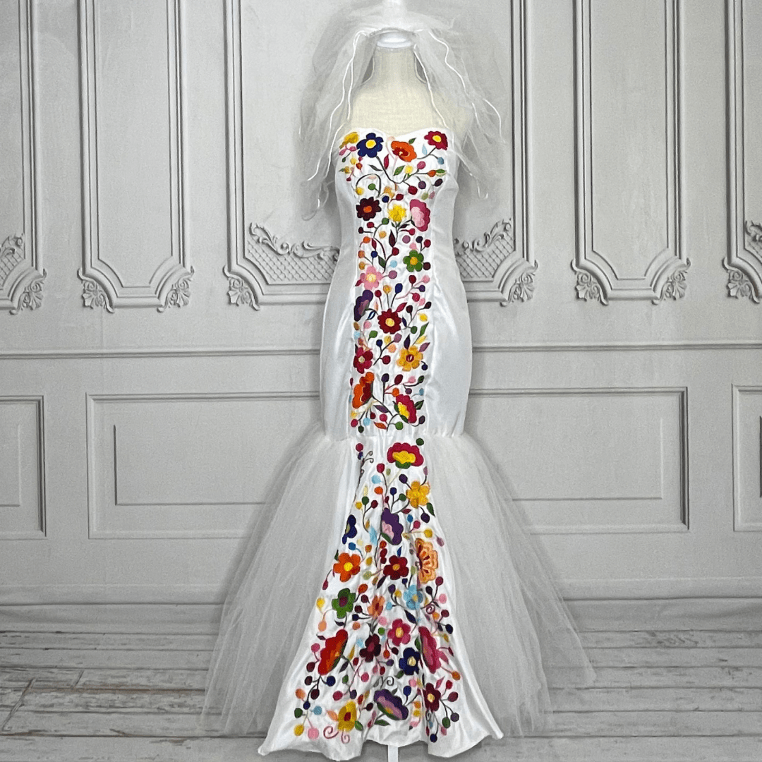 Embroidered Mexican Wedding Dress - Paloma