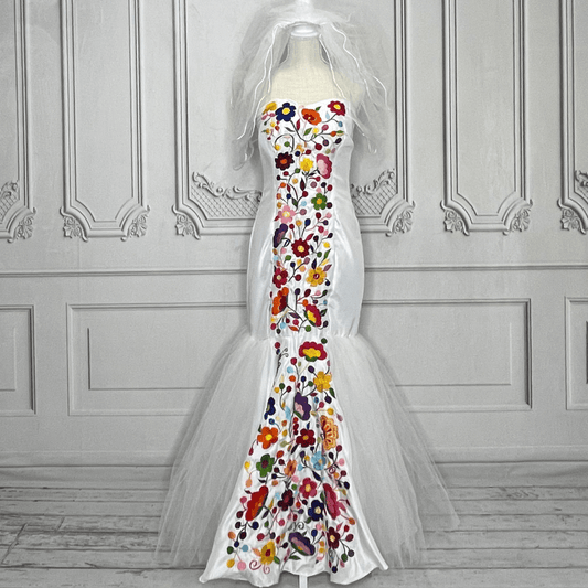 Embroidered Mexican Wedding Dress - Paloma