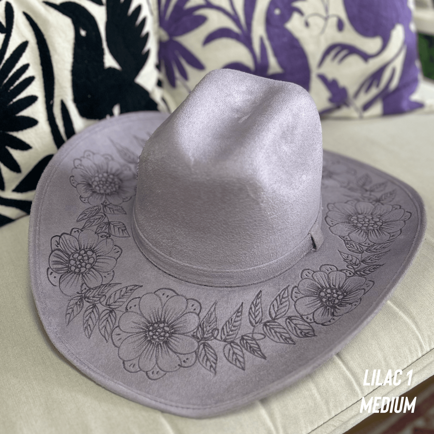 Engraved Floral Cowboy Hat