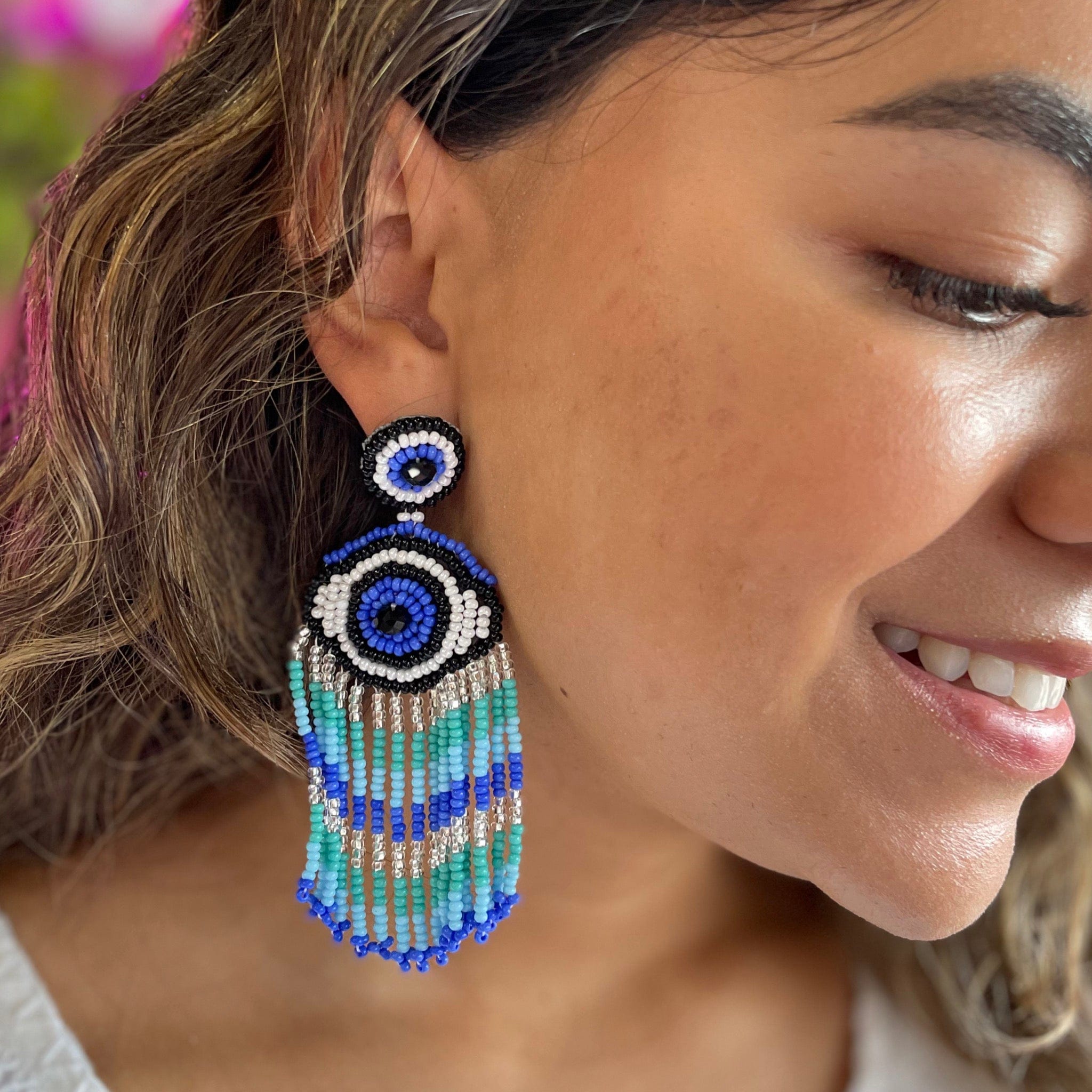 Huichol Jewelry set, Huichol earrings, Boho, Mexican Necklace, Mexican Jewelry, Huichol high quality necklace, Huichol Jewelry, Native american, JGO-0059