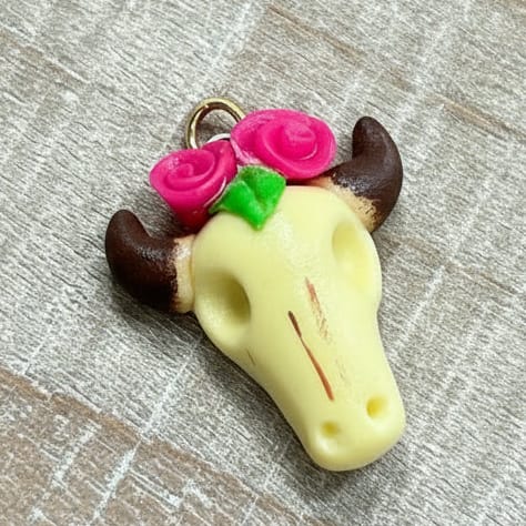 Floral Longhorn Charm Floral Longhorn Charm | Handmade in Mexico | Camelia