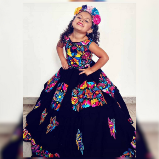 Mexican Flower Girl Dress  - Mariposa Garden