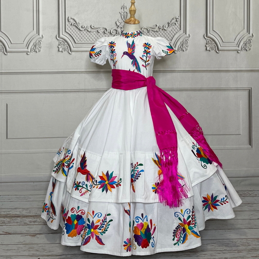 Mexican Flower Girl Dress - Escaramuza Colibri