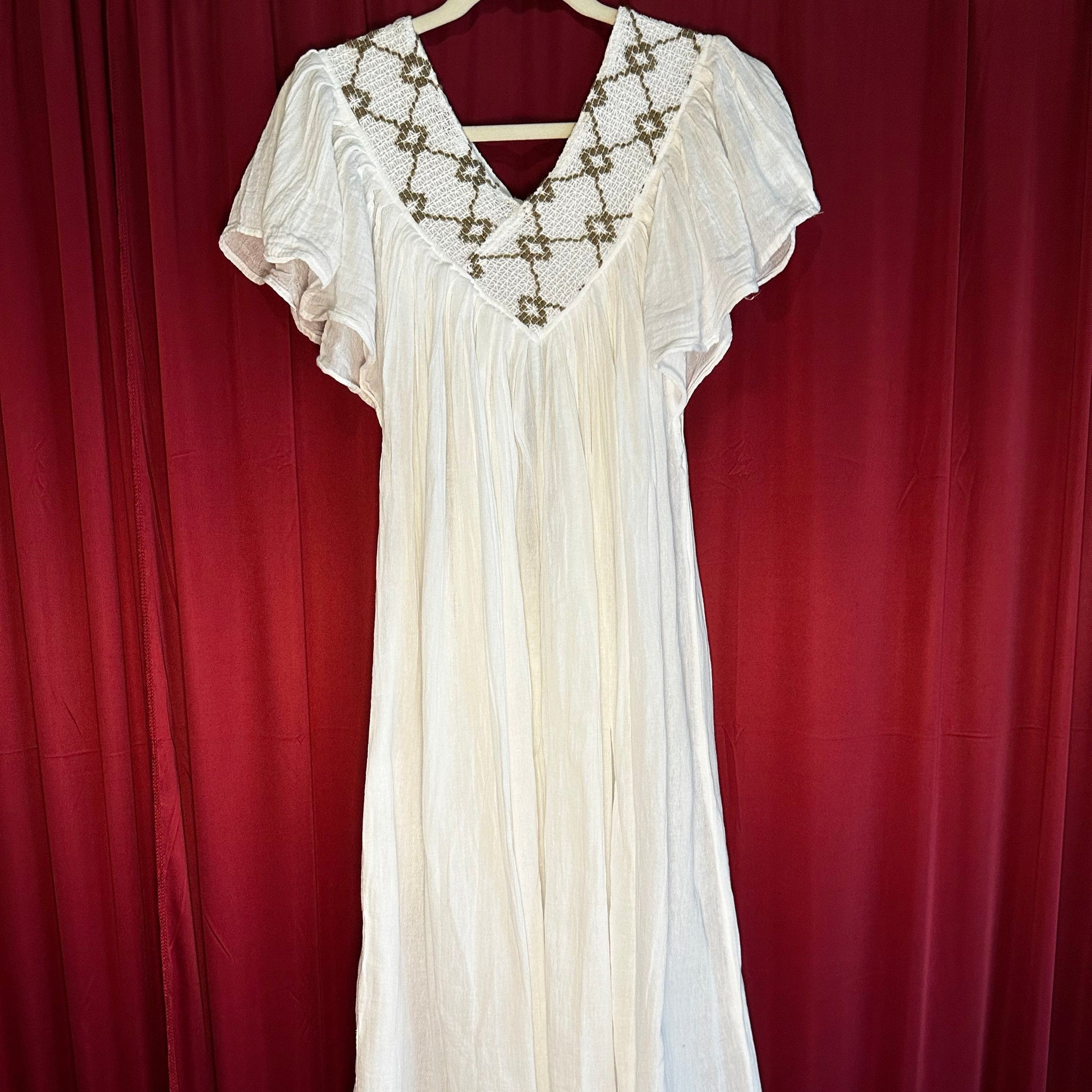 Flowy Cotton V-Neck Dress Flowy Cotton V-Neck Dress