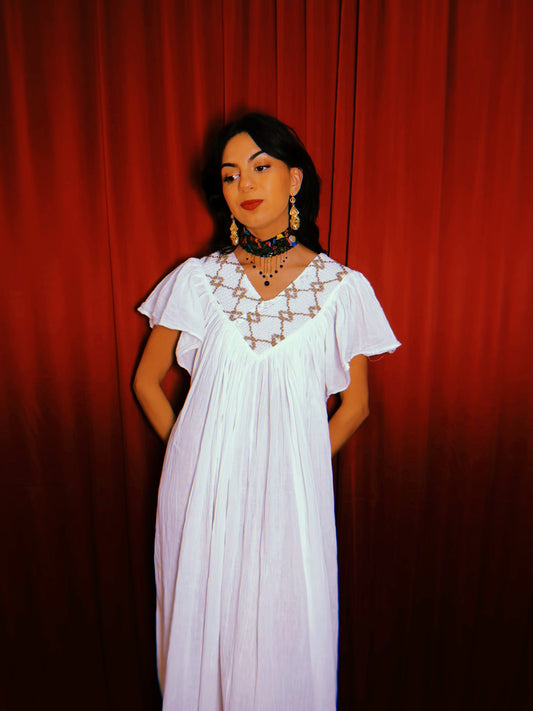 Flowy Cotton V-Neck Dress Flowy Cotton V-Neck Dress