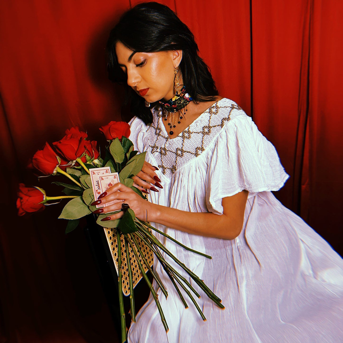 Flowy Cotton V-Neck Dress Flowy Cotton V-Neck Dress