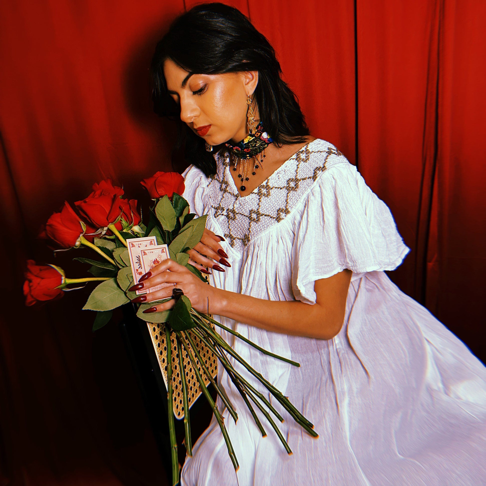 Flowy Cotton V-Neck Dress Flowy Cotton V-Neck Dress