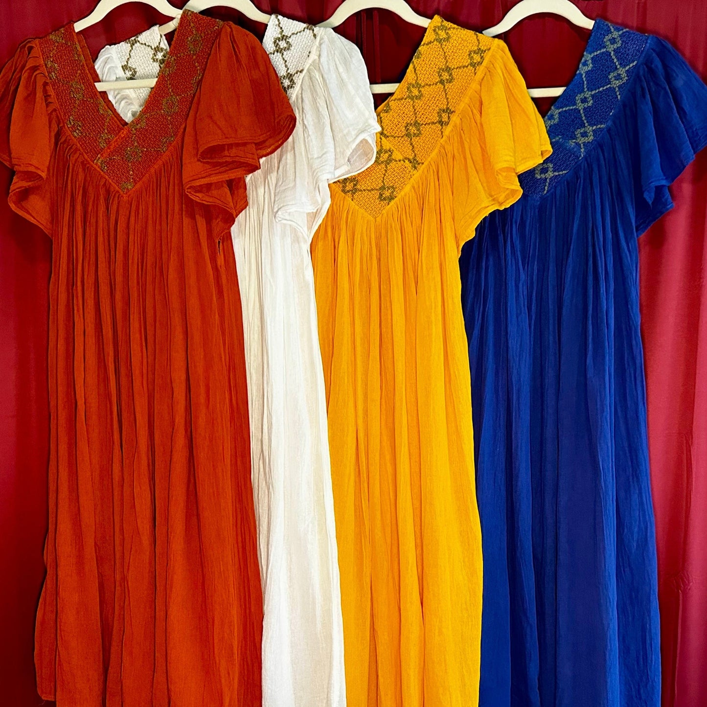 Flowy Cotton V-Neck Dress Flowy Cotton V-Neck Dress