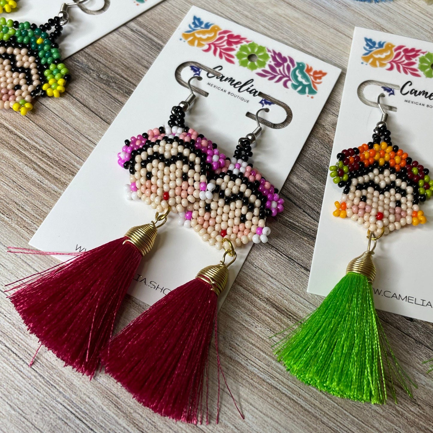 Frida Beaded Earrings with Tassel