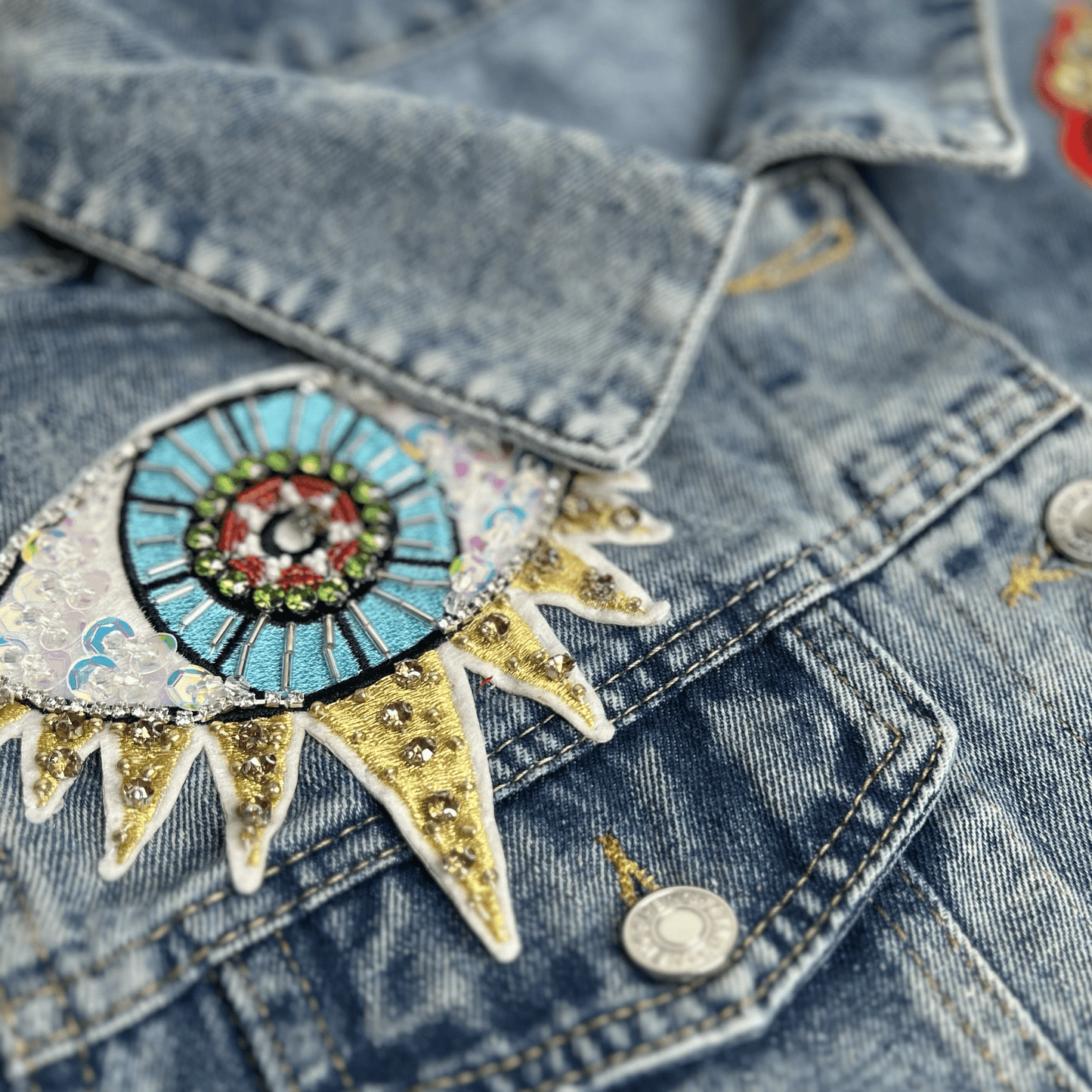 Frida Embellished Denim Jacket Frida Embellished Denim Jacket