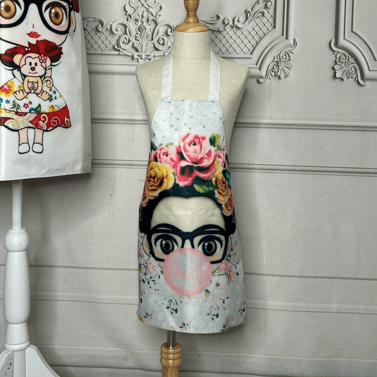 Frida Kahlo Apron Girls - Bubble Gum