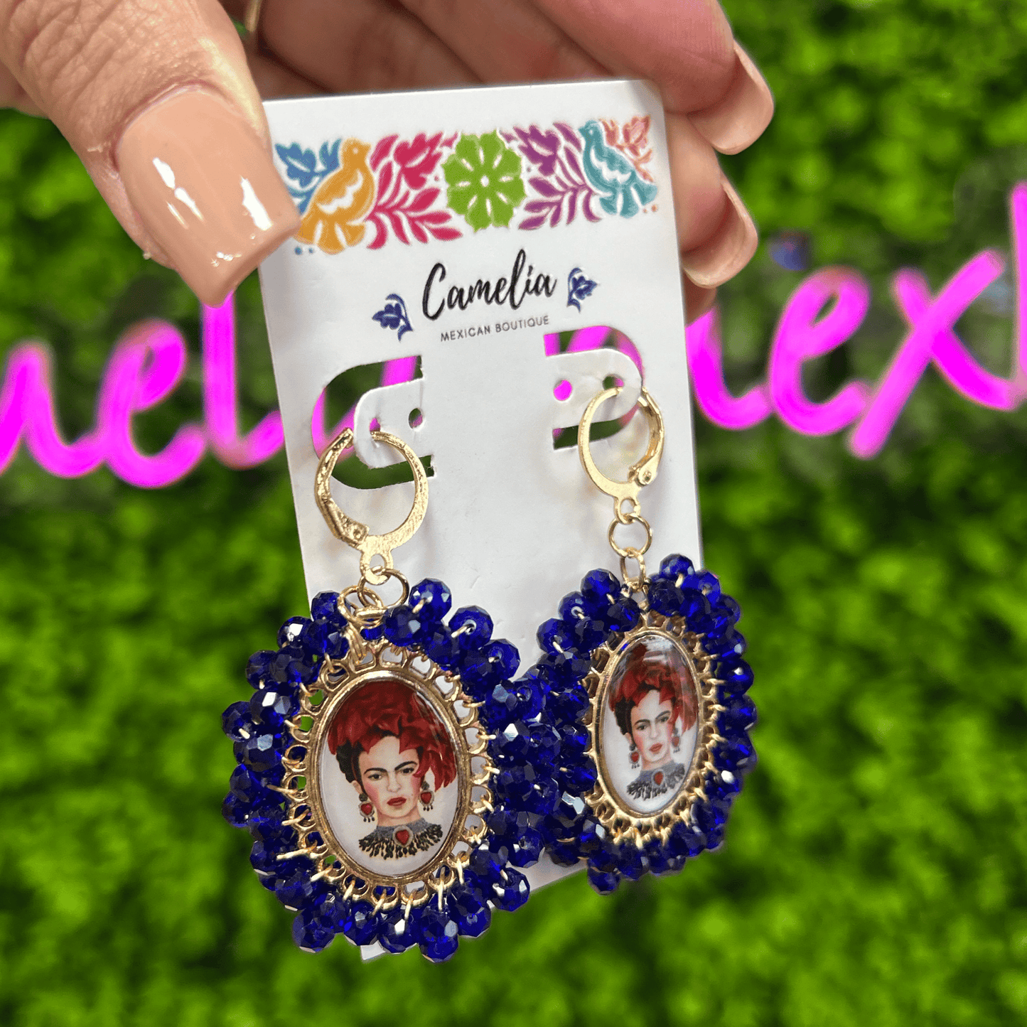 Frida Kahlo Earrings - Blue LG Frida Kahlo Earrings - Blue LG