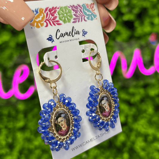 Frida Kahlo Earrings - Blue SM Frida Kahlo Earrings - Blue SM