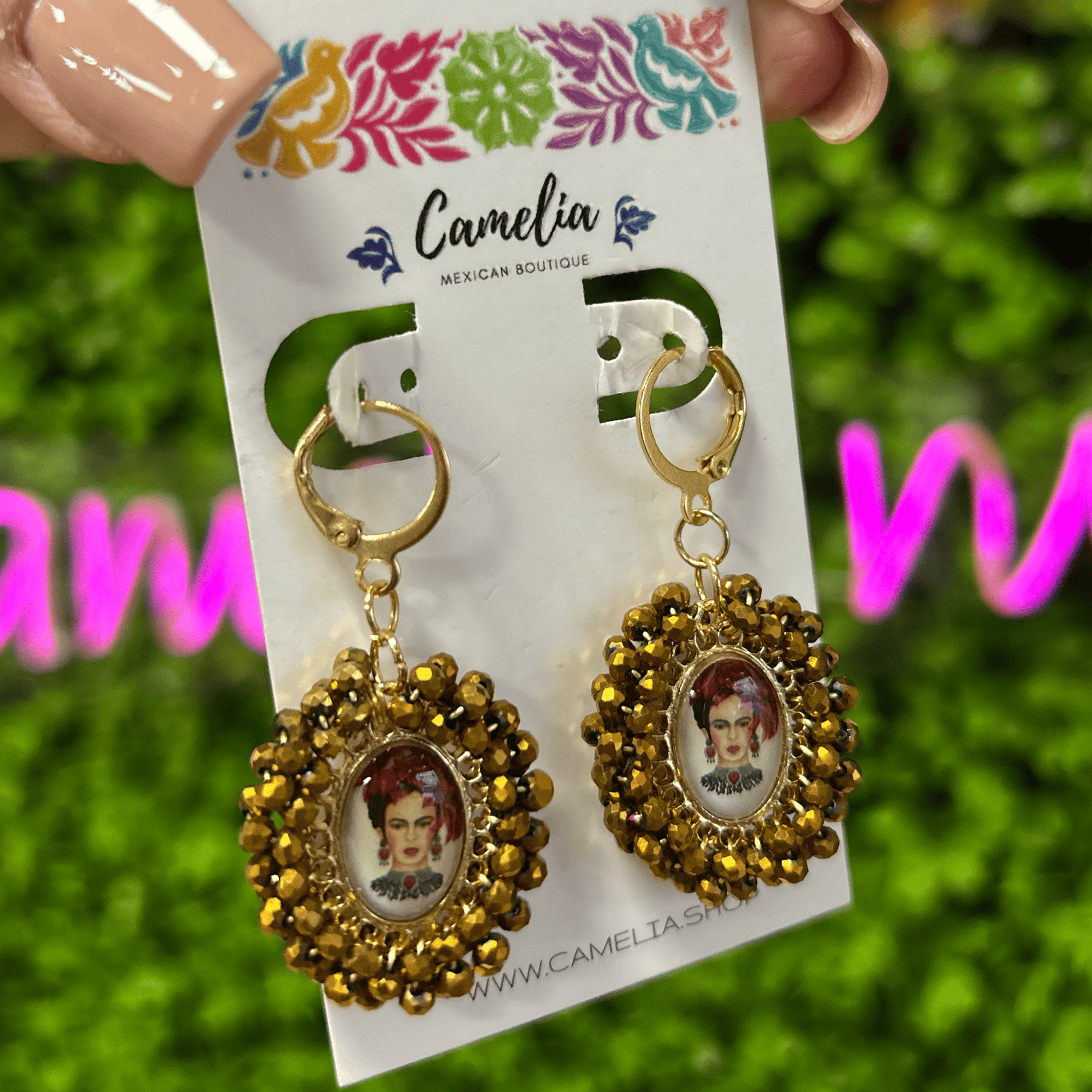 Frida Kahlo Earrings - Gold SM Frida Kahlo Earrings - Gold SM