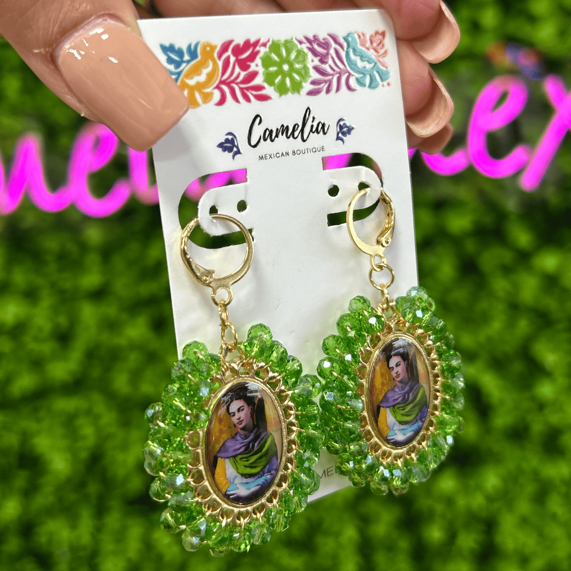 Frida Kahlo Earrings - Green LG Frida Kahlo Earrings - Green LG