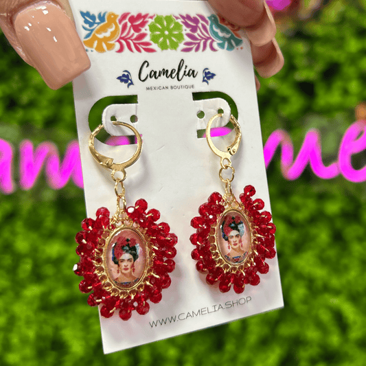 Frida Kahlo Earrings - Red 1 SM Frida Kahlo Earrings - Red 1 SM