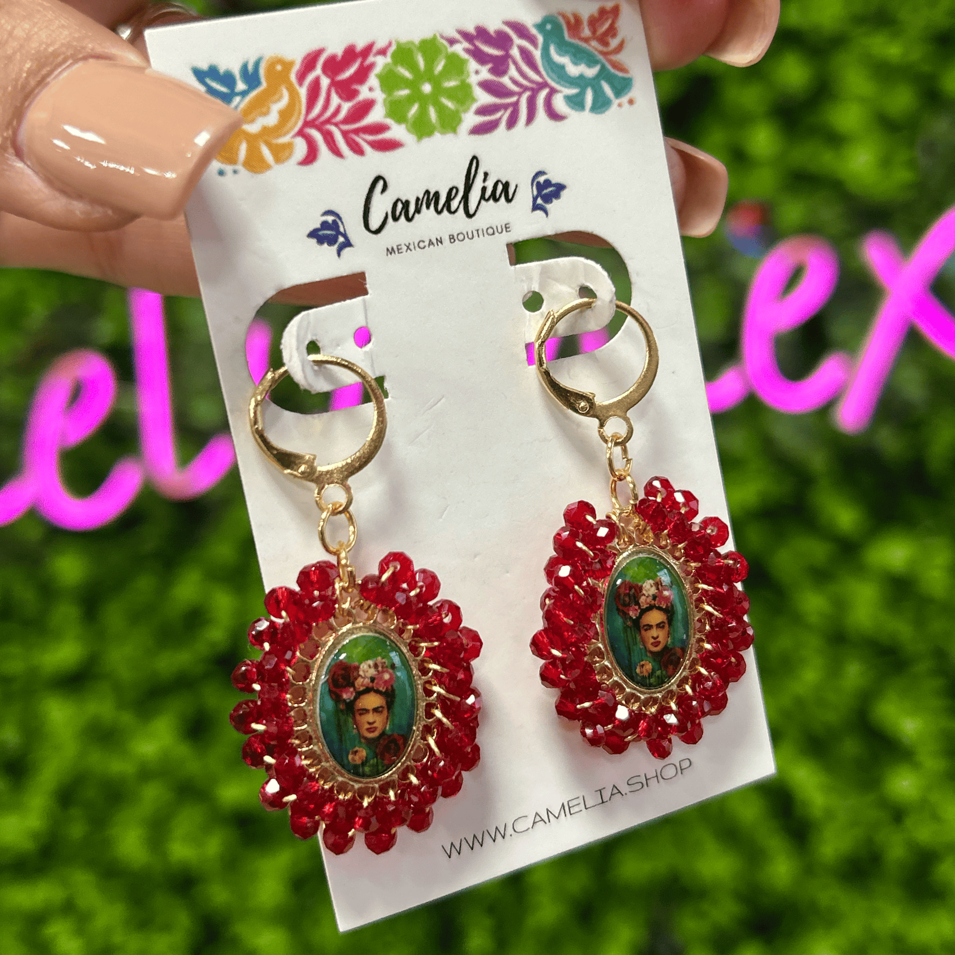 Frida Kahlo Earrings - Red 2 SM Frida Kahlo Earrings - Red 2 SM