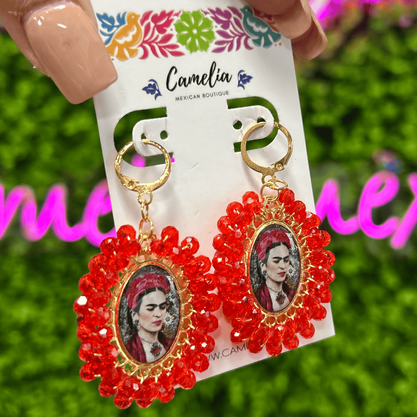 Frida Kahlo Earrings - Red LG Frida Kahlo Earrings - Red LG