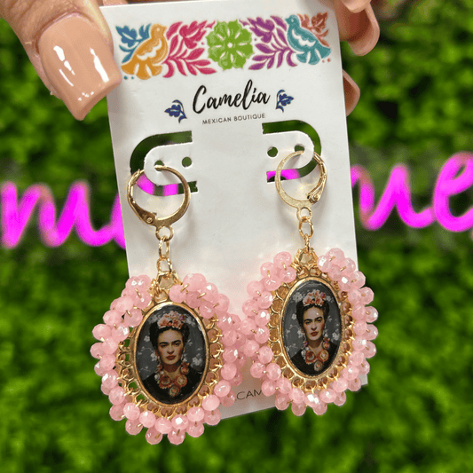Frida Kahlo Earrings - Rose LG Frida Kahlo Earrings - Rose LG