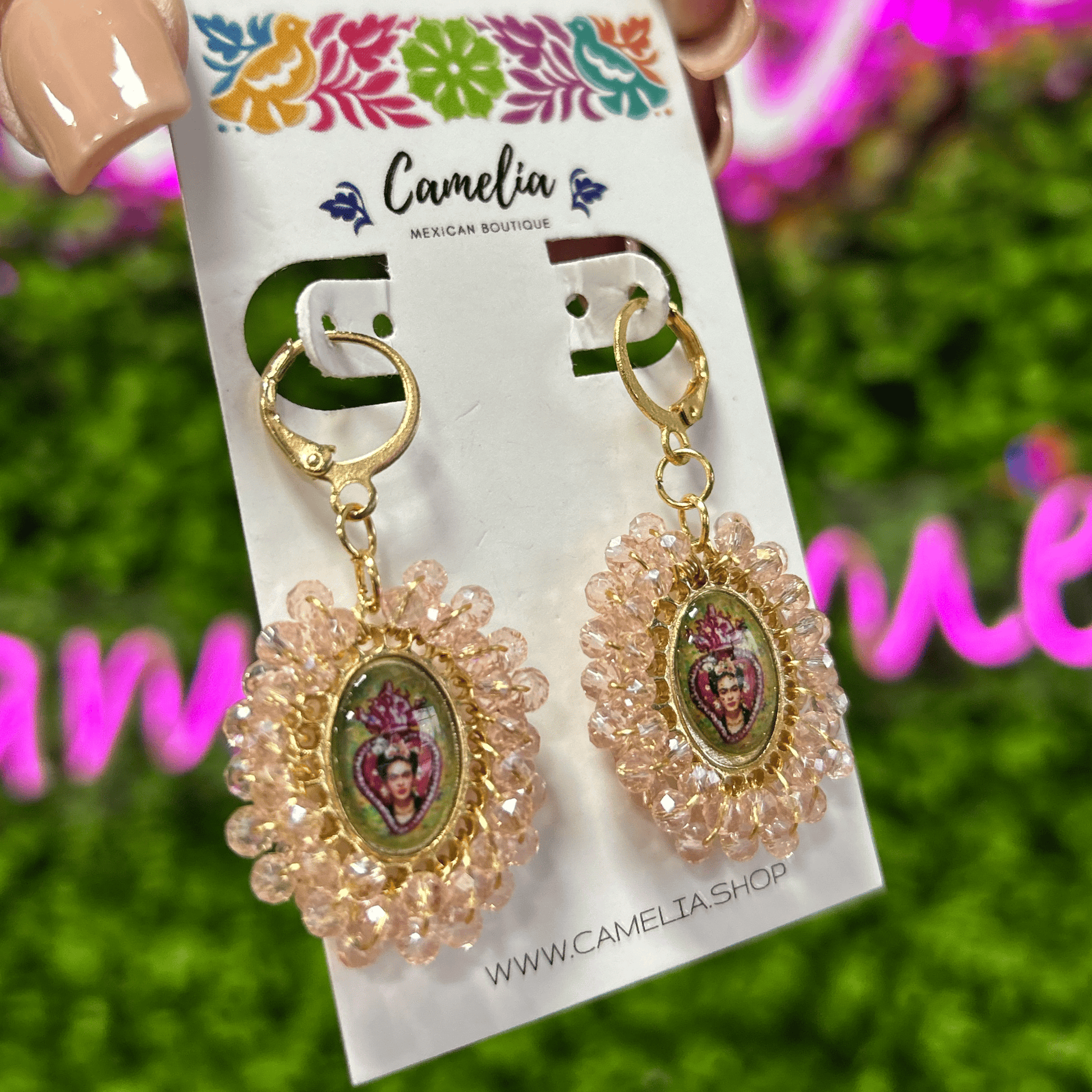 Frida Kahlo Earrings - Rose SM Frida Kahlo Earrings - Rose SM