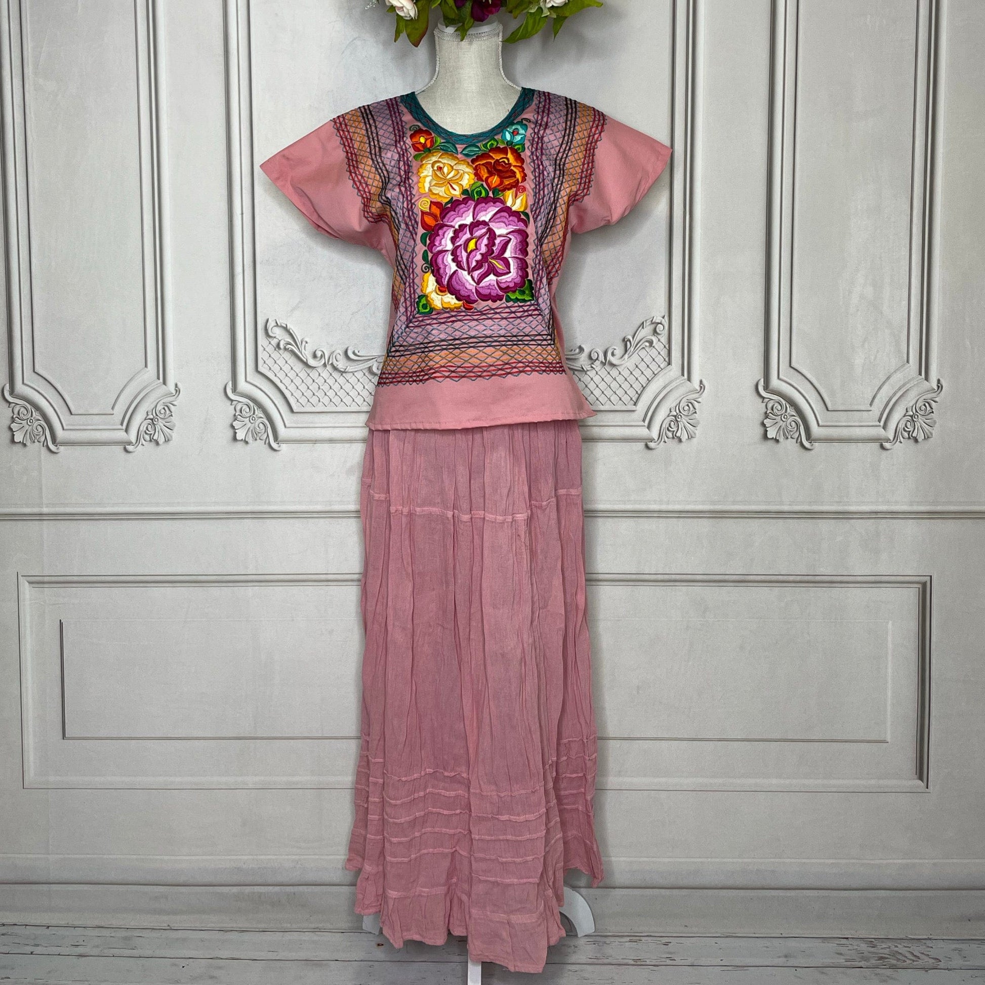 Frida Kahlo Huipil Blouse Stretch Flower