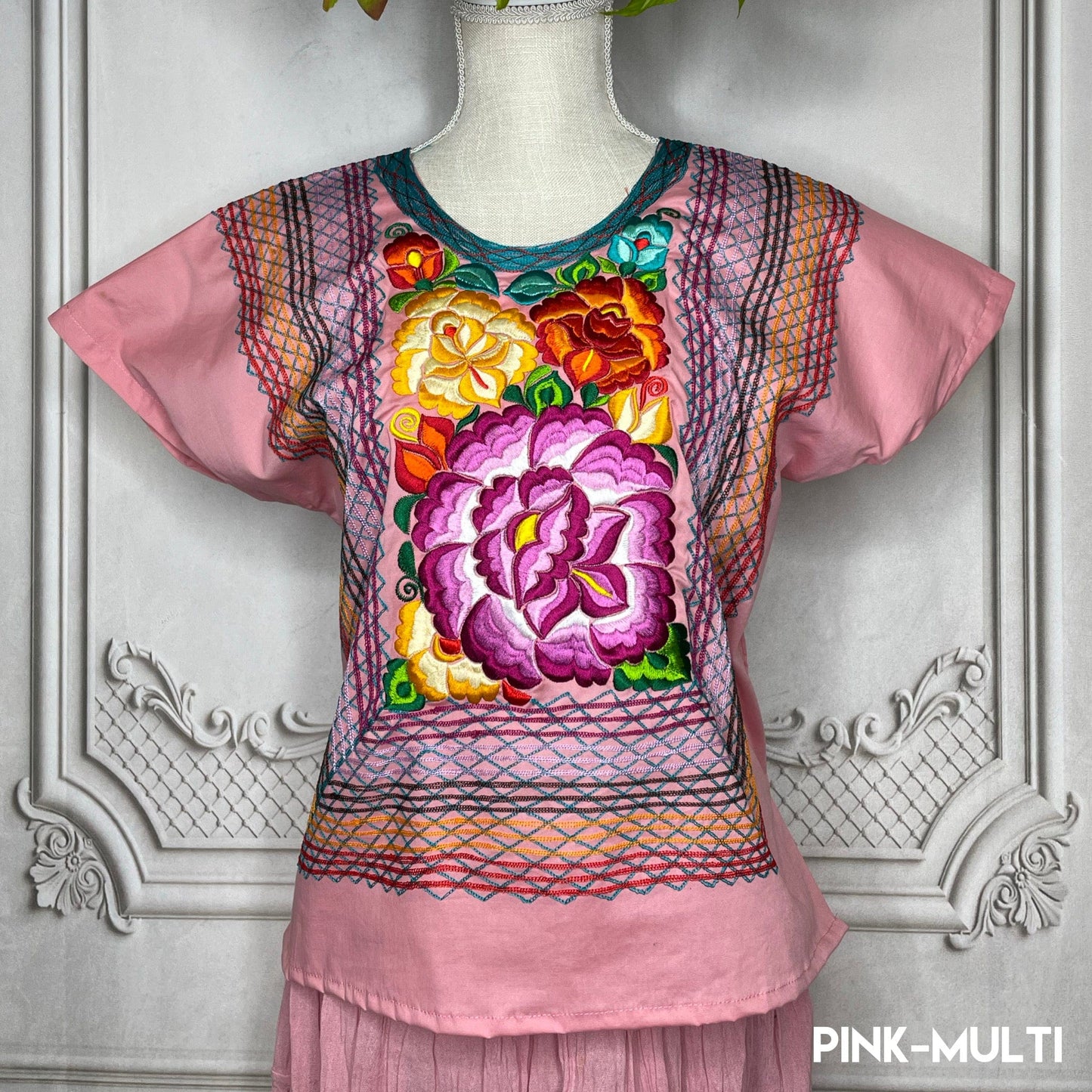 Frida Kahlo Huipil Blouse Stretch Flower