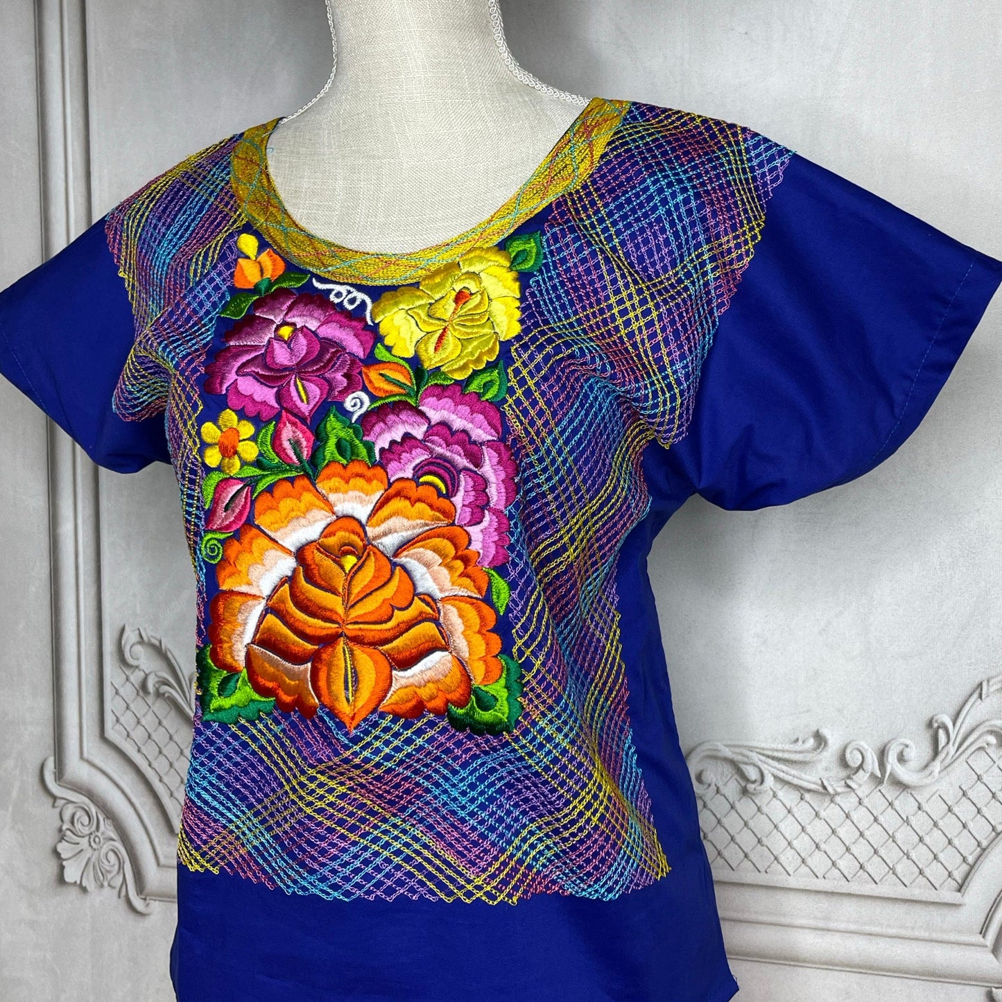 Frida Kahlo Huipil Blouse Stretch Flower