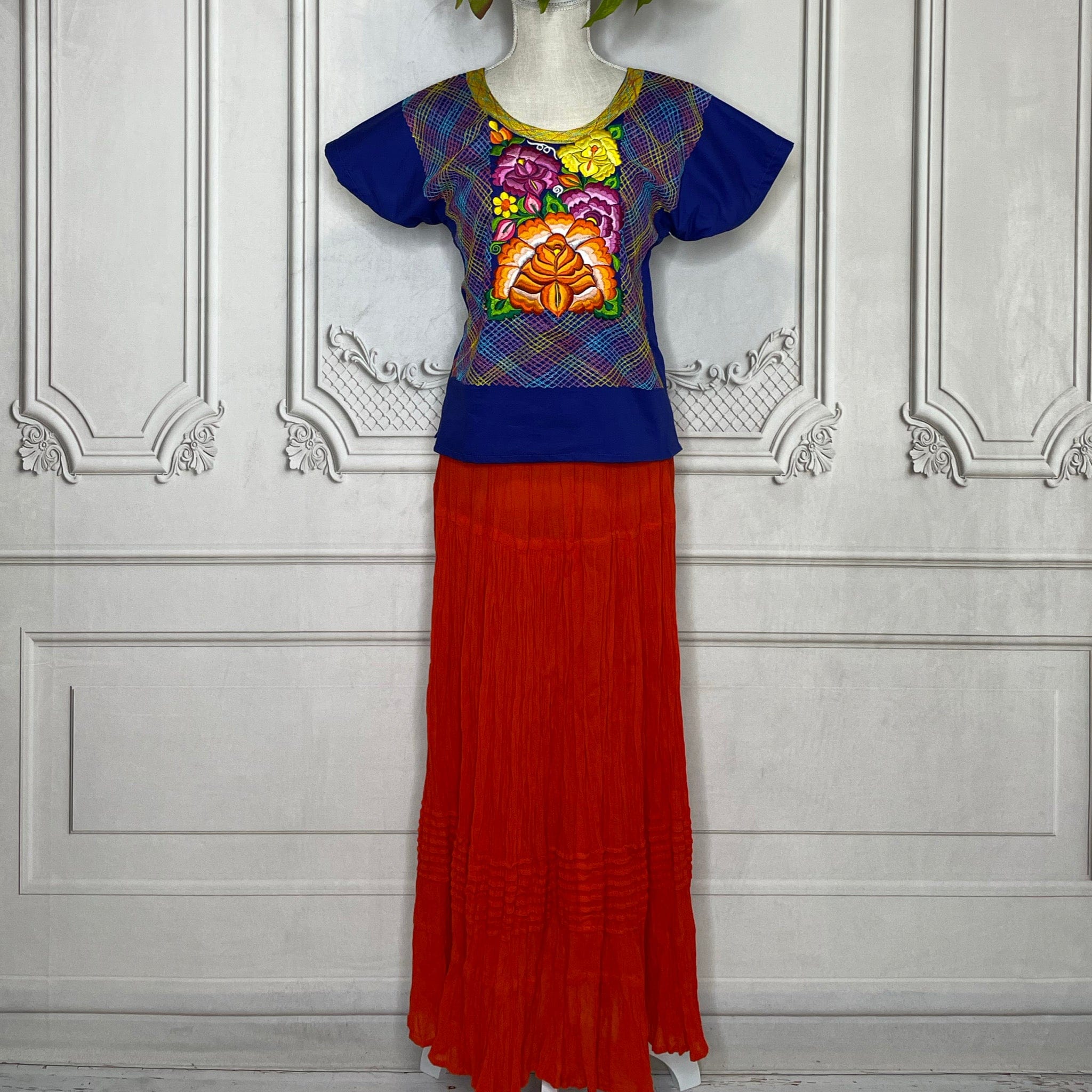 Handmade Embroidered Frida Khalo Muslin Mexican online Top