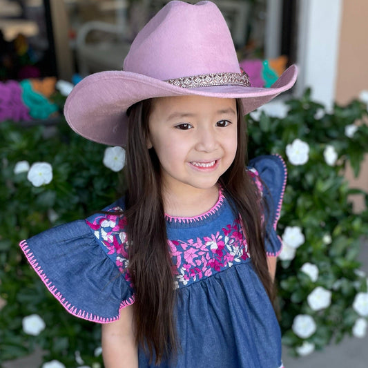 Girls Western Cowboy Suede Hat - Americana