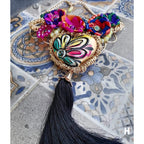 Hand Made Mexican Heart Necklace - Ceramic