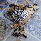 Hand Made Mexican Heart Necklace - Ceramic