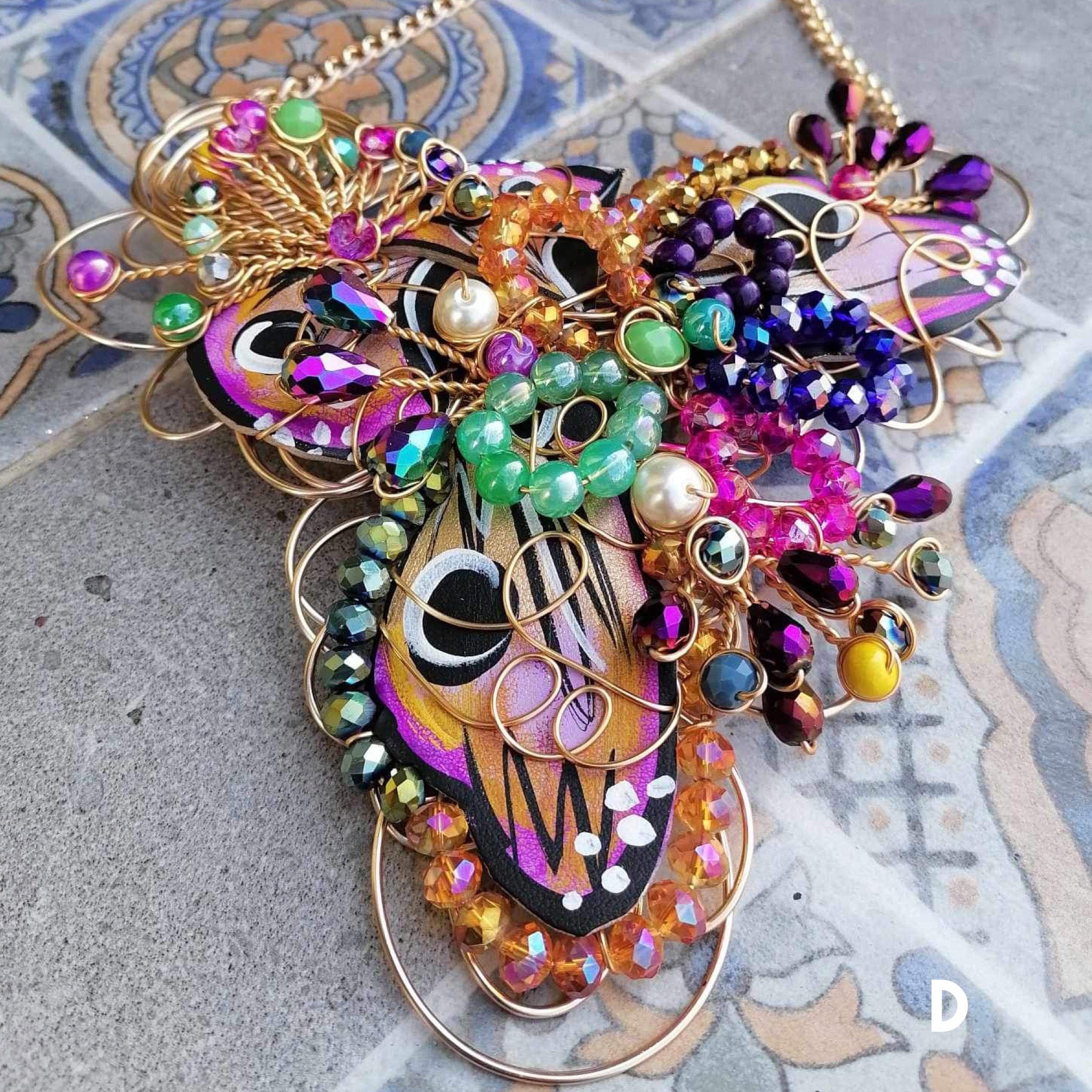 Hand Made Mexican Heart Necklace - Ceramic