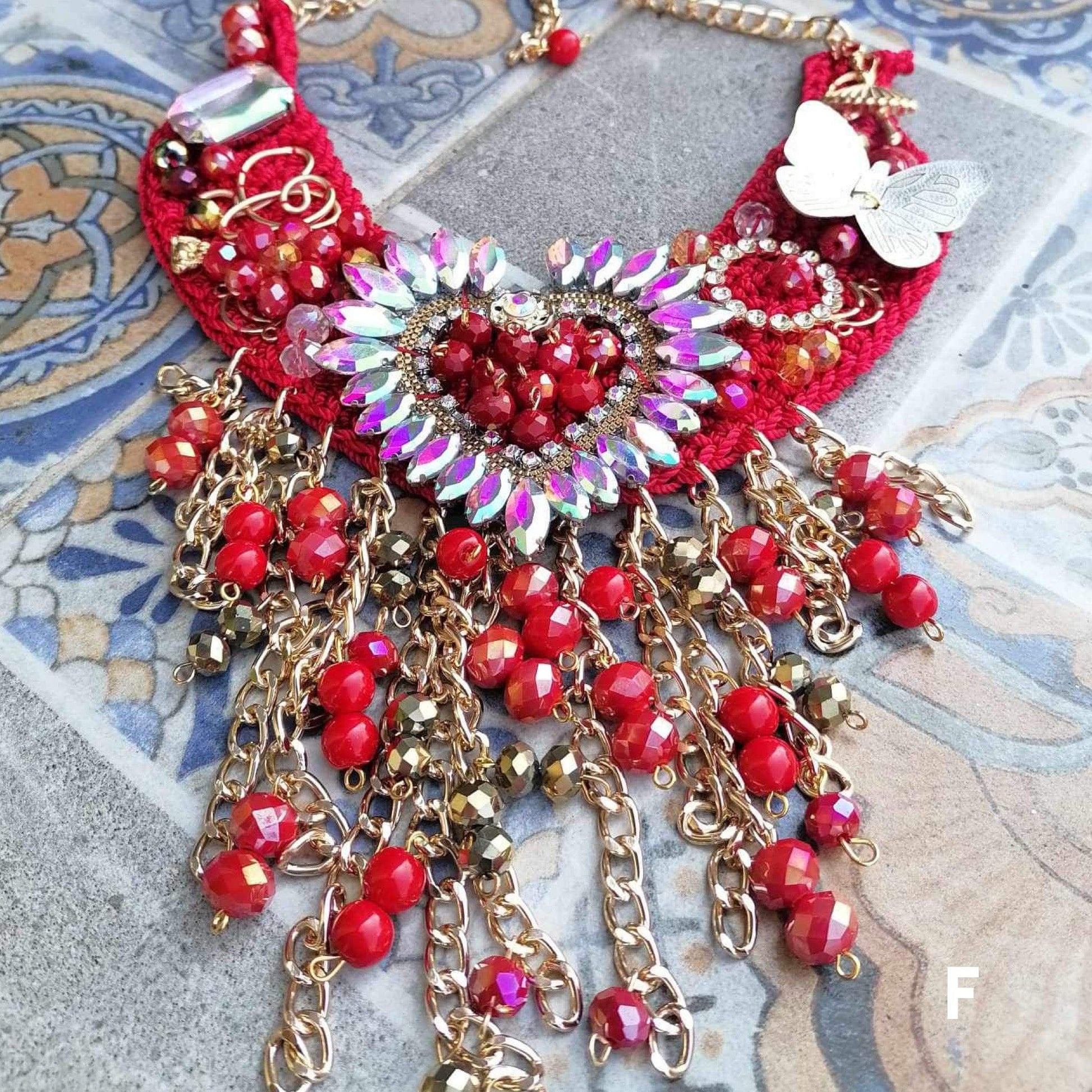 Hand Made Mexican Heart Necklace - Ceramic