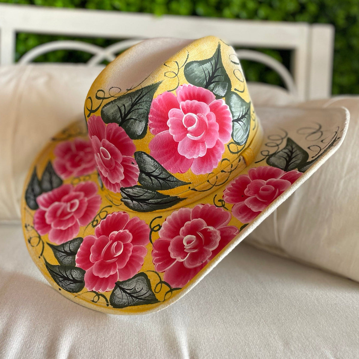 Hand Painted Cowboy Hat - Felt – Camelia Mexican Boutique display picture 2