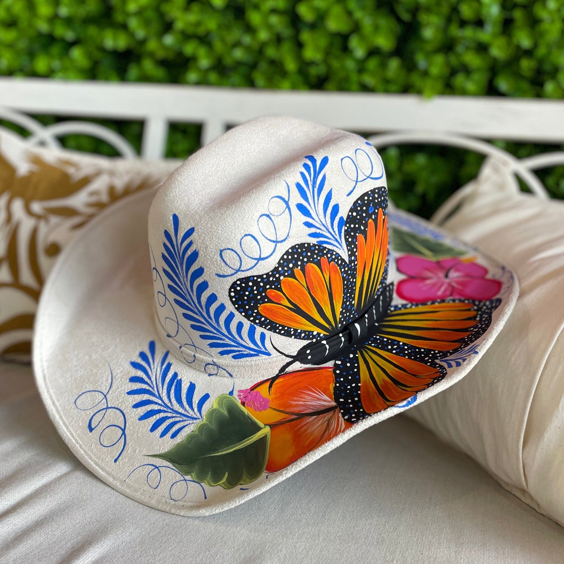 Hand Painted Cowboy Hat Felt – Camelia Mexican Boutique