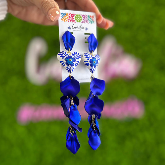 Hand Painted Heart Petal Earrings Hand Painted Heart Petal Earrings