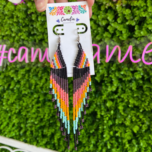Huichol Native American Beaded  Earrings - Eagle Wings Huichol Native American Beaded  Earrings - Eagle Wings
